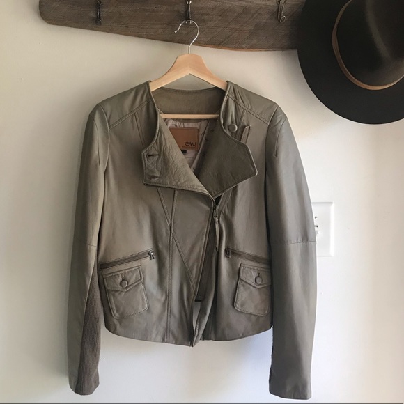 EMU Australia | Taupe Gray Leather Bomber Jacket - Picture 2 of 8
